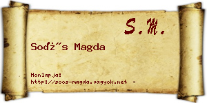 Soós Magda névjegykártya